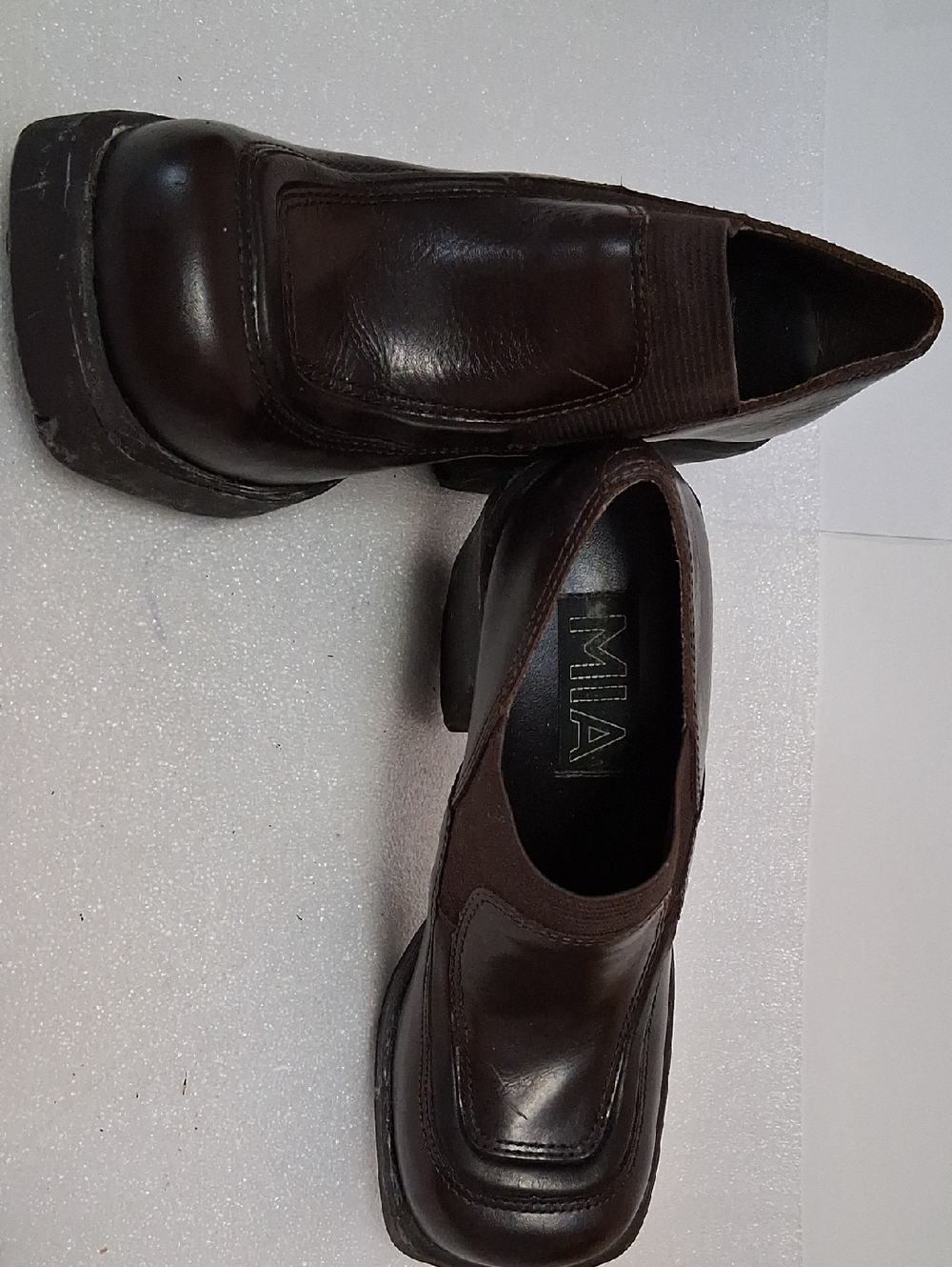 Funky MIA Women's Dark Brown Platform Leather Loafers
